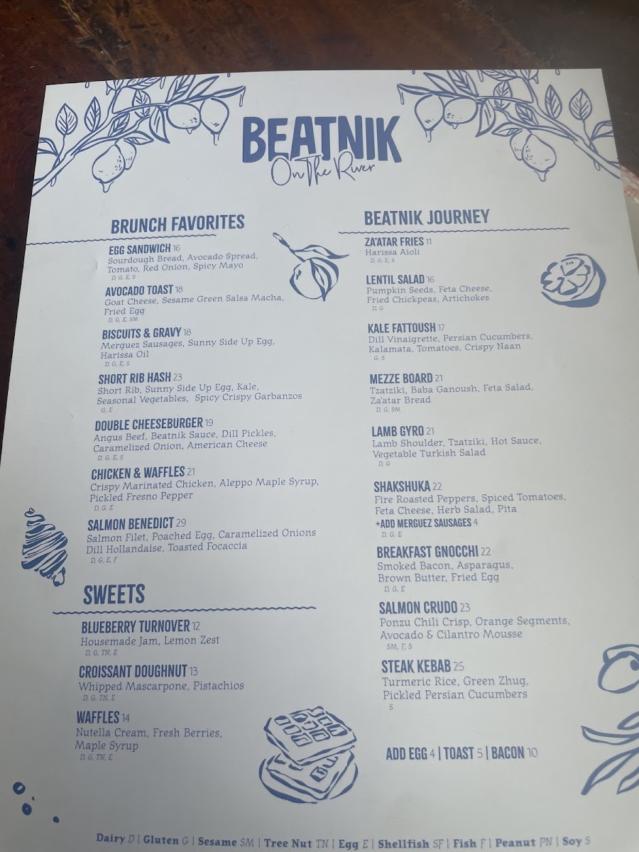 Beatnik On The River Menu - Image 1